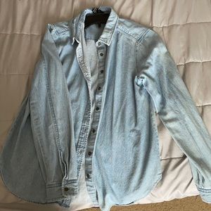 Long sleeve denim button-up shirt